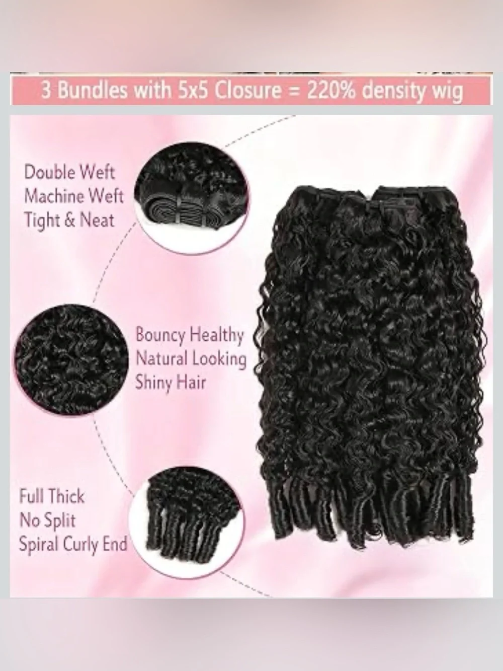 ✨ Burmese Curly Human Hair Bundles with 5x5 HD Lace Closure ✨